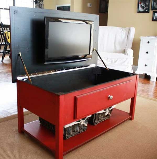 Televizyon ekranı gizleyebileceğiniz , fonksiyonel bir tasarım