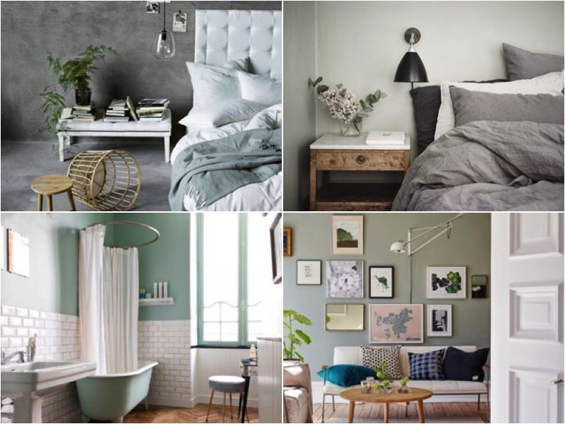 Dekorasyonda Yeşil Gri Trendi Fikirleri