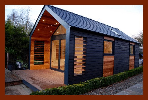 Bahçe ofisi ve eğlence alanı olarak kullanılacak oldukça çarpıcı bir tasarım