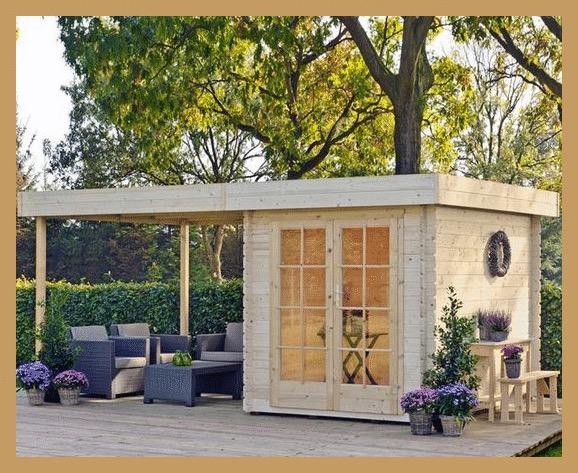 Bahçe ofisi ve veranda nın olduğu harika bir tasarım.