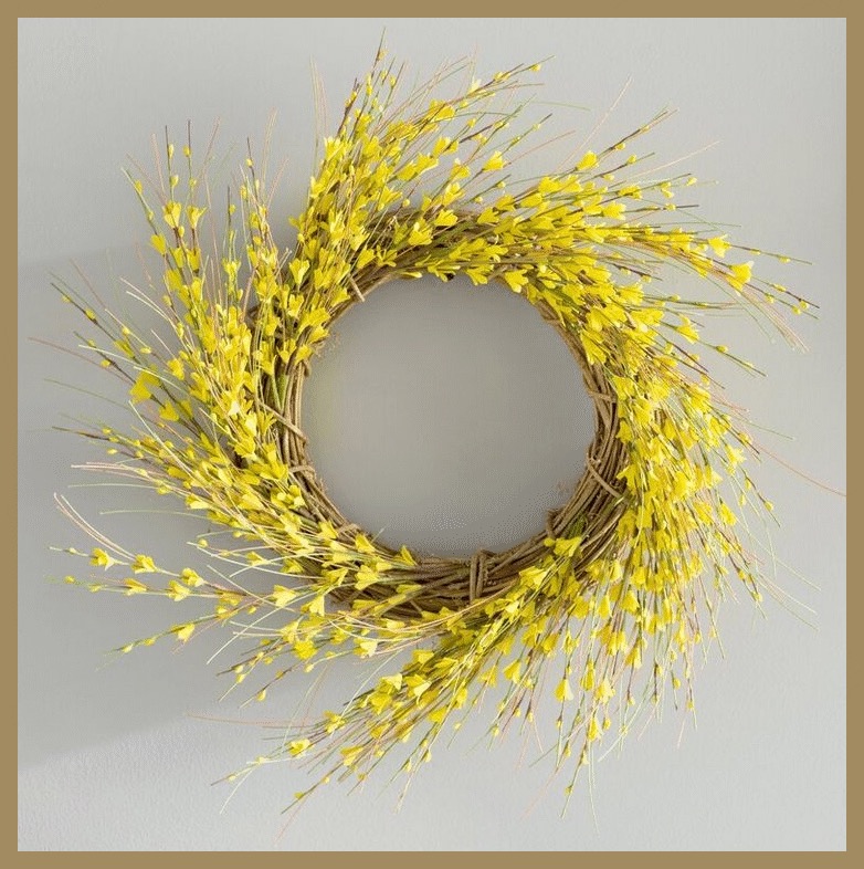 Sahte Forsythia Sonbahar Kapı Çelenk Modelleri 