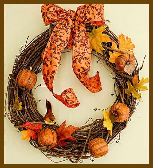 Rustik balkabağı çelengi