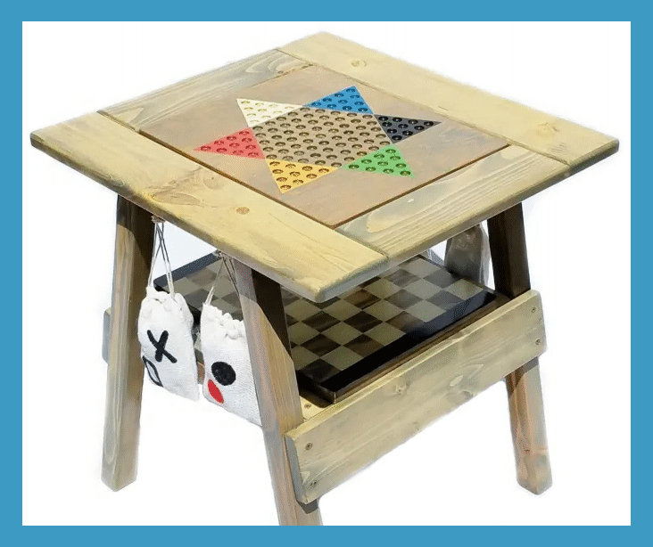 Dördü Bir Arada Ahşap Oyun Masası
