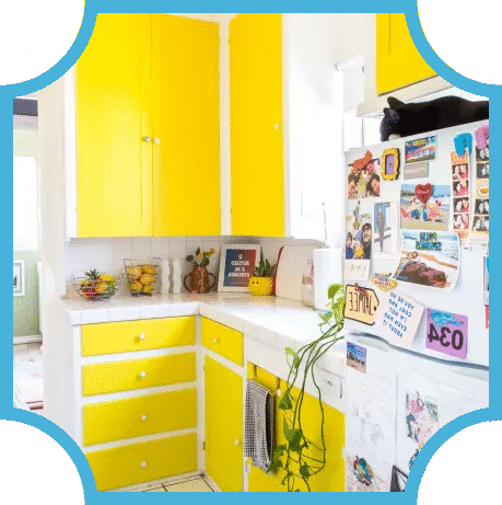 Turuncu ve sarı Mutfak Dolabı