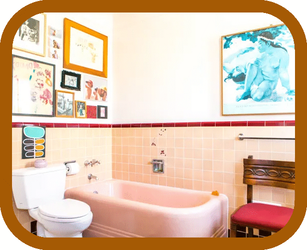 Pembe Küvet Retro Banyo